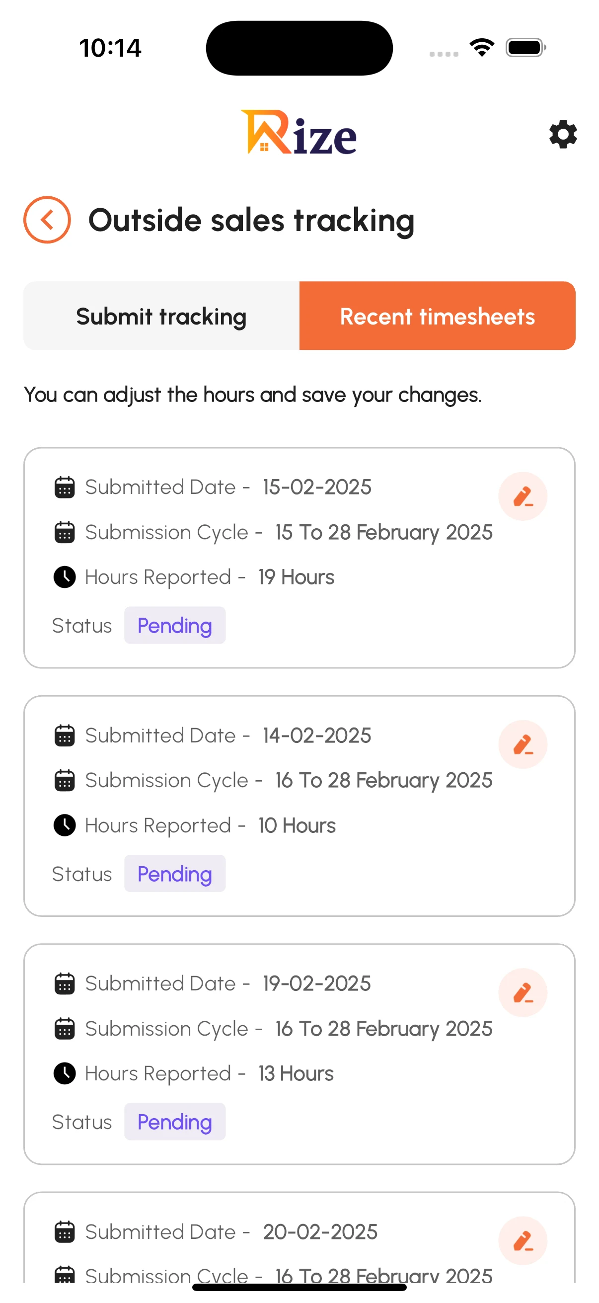 Rize App screenshot